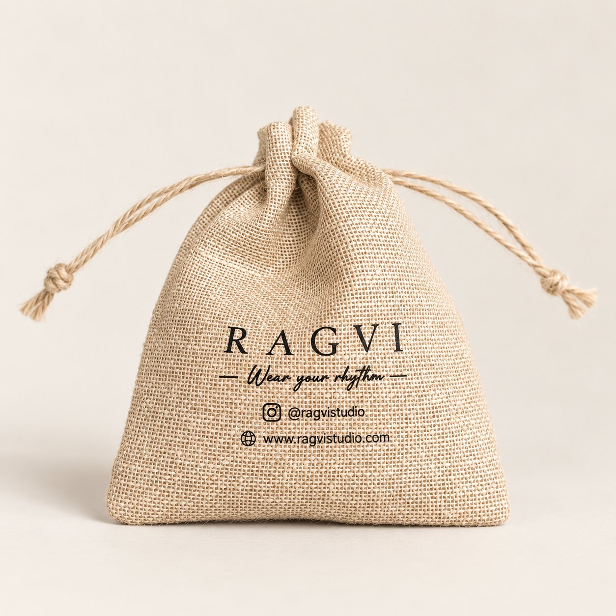 The RAGVI jute drawstring pouch